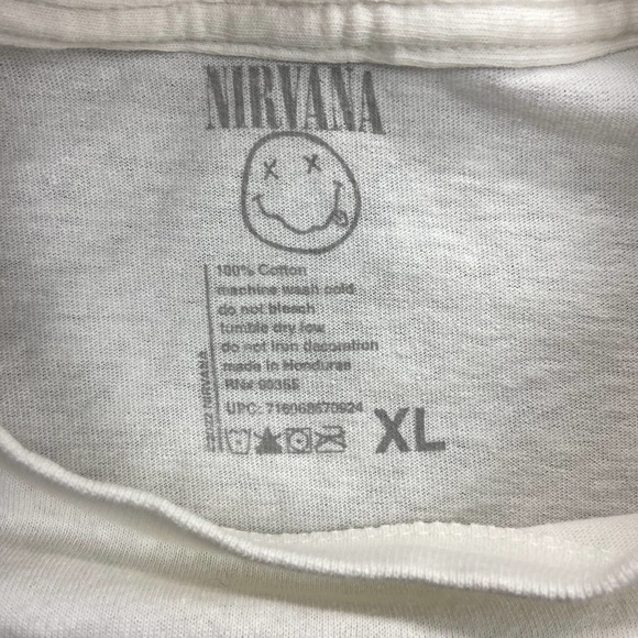 Nirvana Come As You Are White Graphic Smiley Face T Shirt XL Crewneck Band - Picture 3 of 6